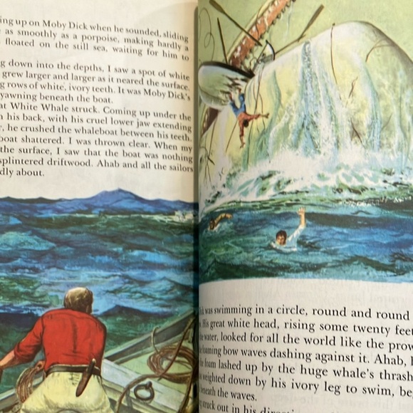 Moby Dick Illustrated Hardcover Book by Herman Melville vintage 1956 edition - Picture 11 of 16